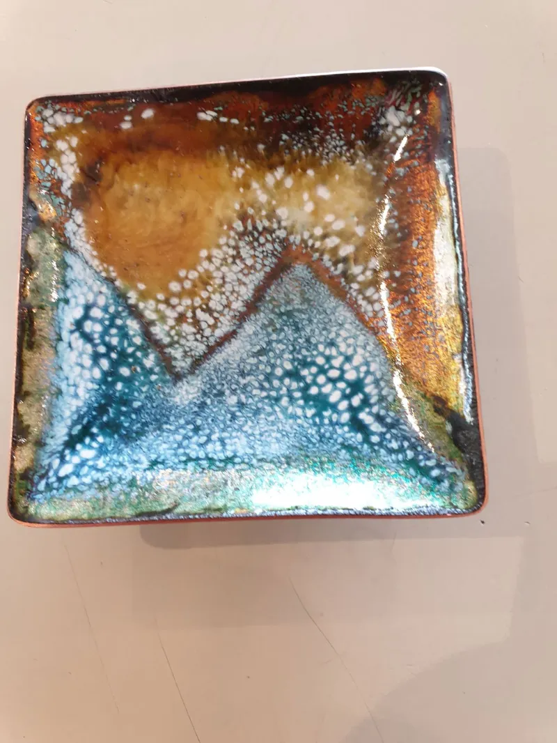 Enamelled copper bowl by Caroline Ingram