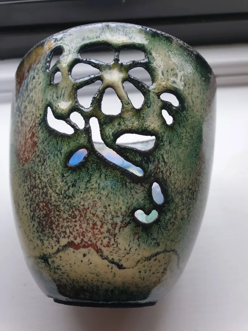 Enamelled copper bowl by Caroline Ingram