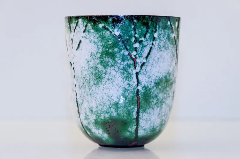 Enamelled copper bowl by Caroline Ingram