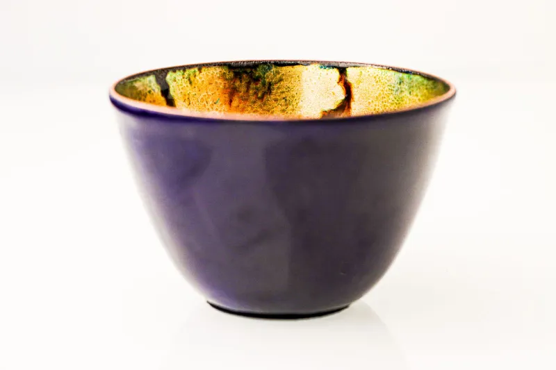 Enamelled copper bowl by Caroline Ingram