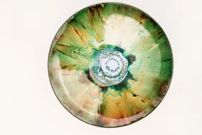 Enamelled copper bowl by Caroline Ingram