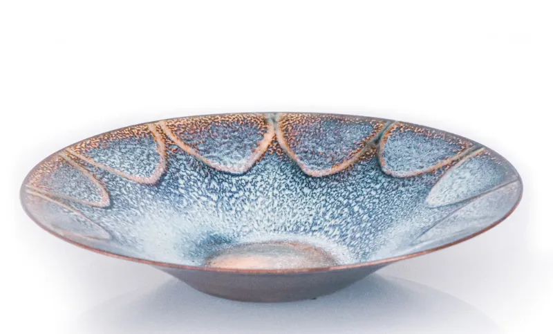 Enamelled copper bowl by Caroline Ingram